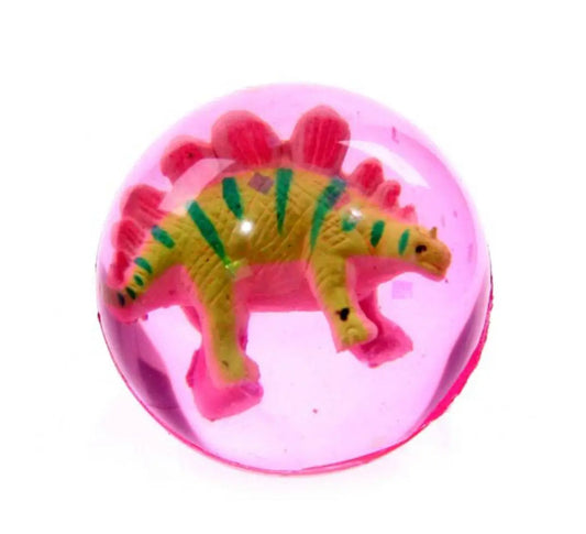 3D Dinosaur Toy Ball featuring a colorful stegosaurus inside a pink transparent sphere. Ideal for interactive dinosaur-themed play.