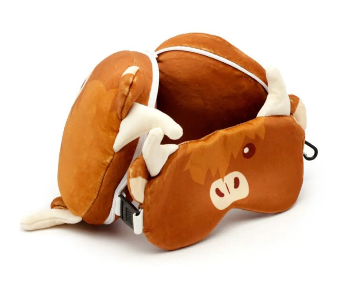 Almohada de Viaje con Antifaz Relaxeazzz Vaca Escocesa de las Highlands Coo Bitu Gift Shop