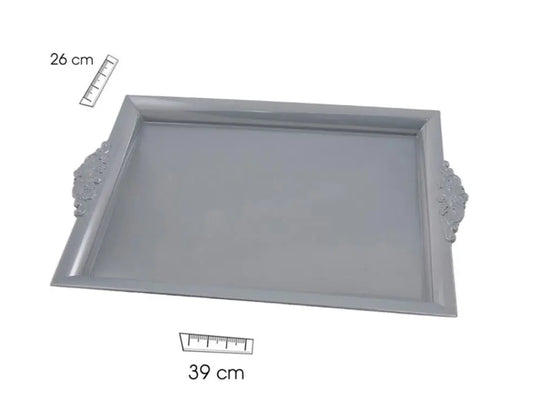 BANDEJA ASAS RECTANGULAR GRIS Bitu Gift Shop