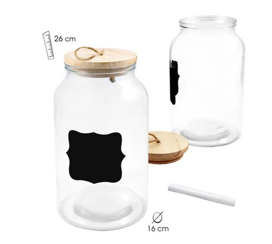 BOTE PIZARRA TAPADERA MADERA 26 CM Bitu Gift Shop
