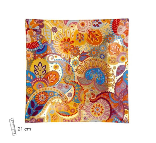 CACHEMIRES ORO PLATO CUADRADO 21CM Bitu Gift Shop