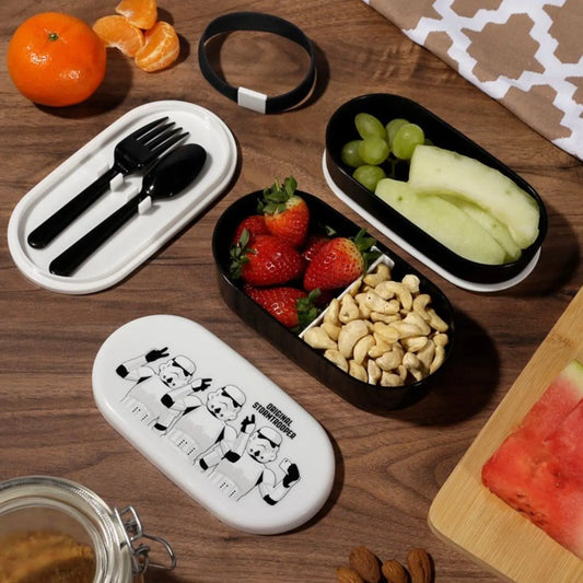 The Original Stormtrooper Stacked Bento Box Lunch Box with Fork & Spoon Bitu Gift Shop