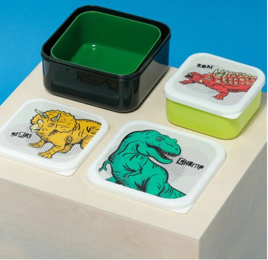 Set de 3 Fiambreras Táper Infantiles M/L/XL Dinosaurios Dinosauria Bitu Gift Shop