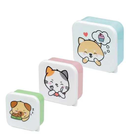 Set of 3 Lunch Box S/M/L Adoramals Pets Bitu Gift Shop