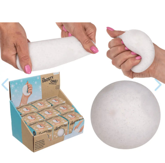 Squeeze anti stress ball, Snowball,  ca. 7 cm, made of TPR, in gift box Bitu Gift Shop