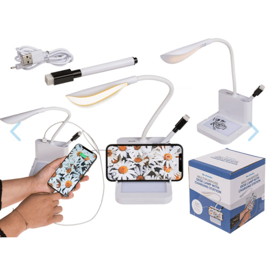 Desk lamp with USB charging port