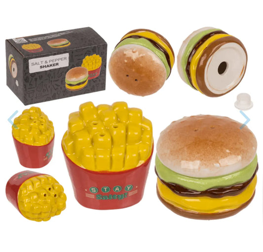 Salt & pepper shaker, Burger & Fries Bitu Gift Shop