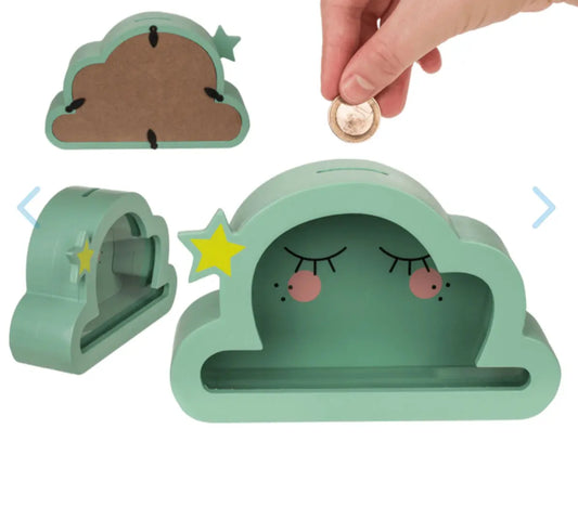 Wooden saving bank, Sleepy cloud Bitu Gift Shop
