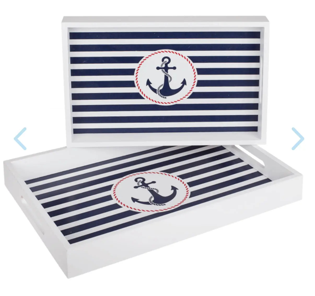 White wooden tray with anchor, Tradtional Bitu Gift Shop